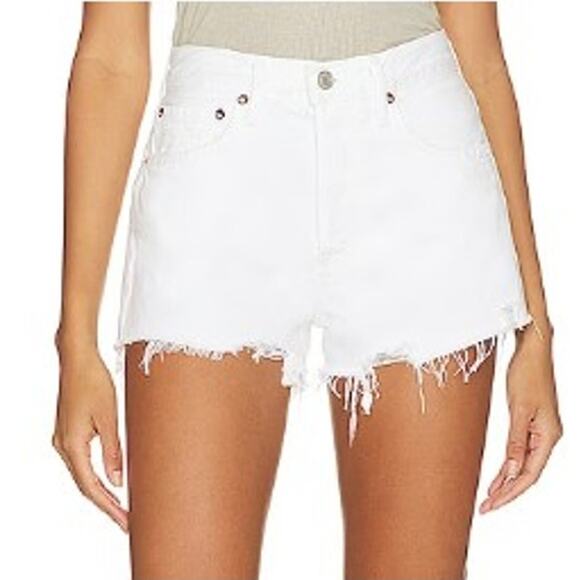 NWT AGOLDE White Parker Vintage Cut Off Short Button Fly Size 31 - Picture 1 of 8